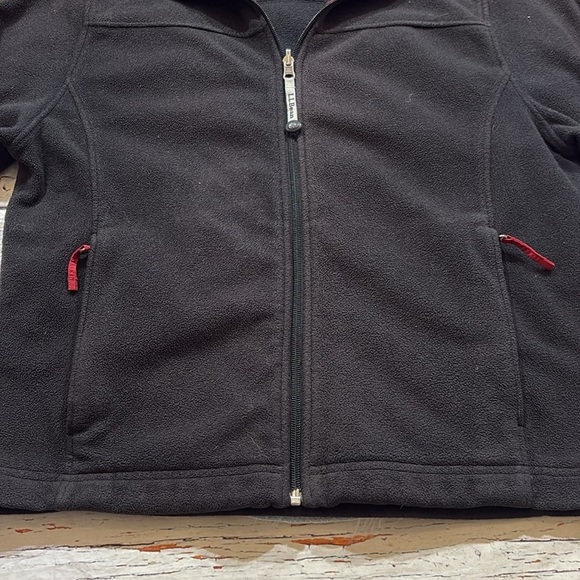 L.L. Bean Fleece Black Zip Up Jacket sz M - Picture 7 of 9